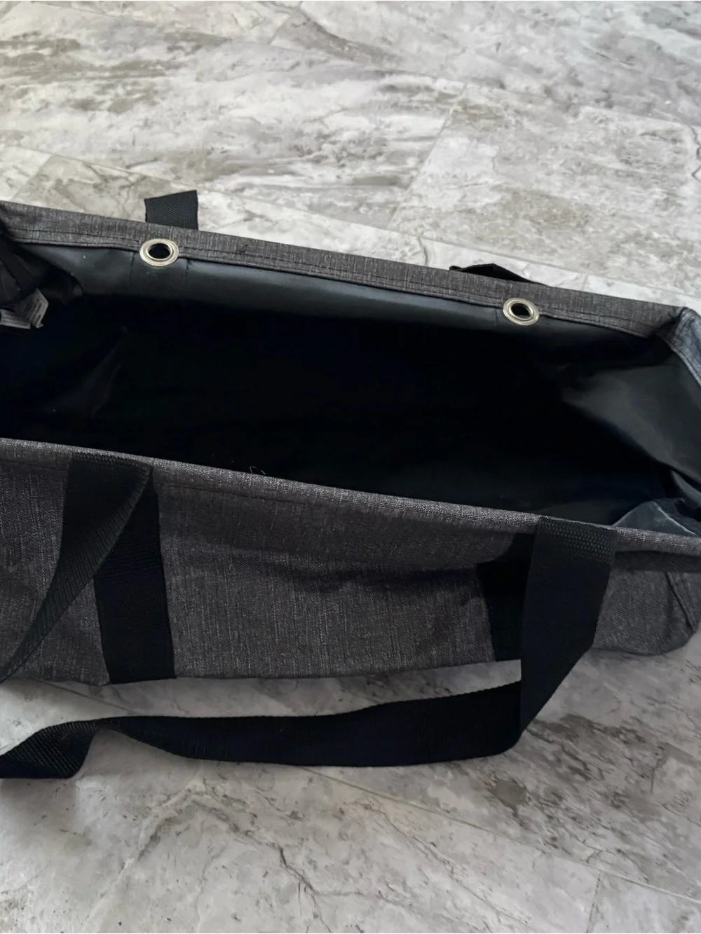 Thirty one Gray Canvas Tote Bag with Black Straps